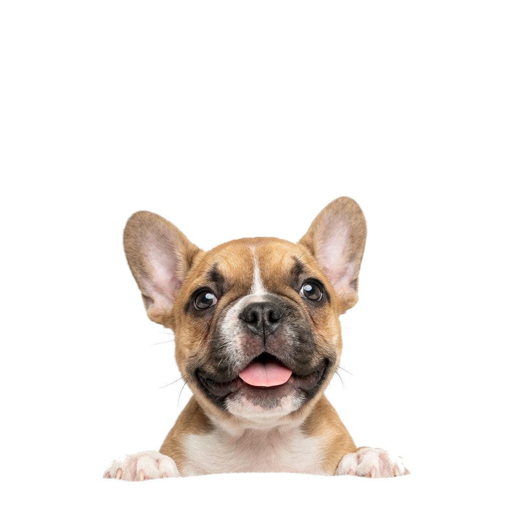 French Bulldog peeking up