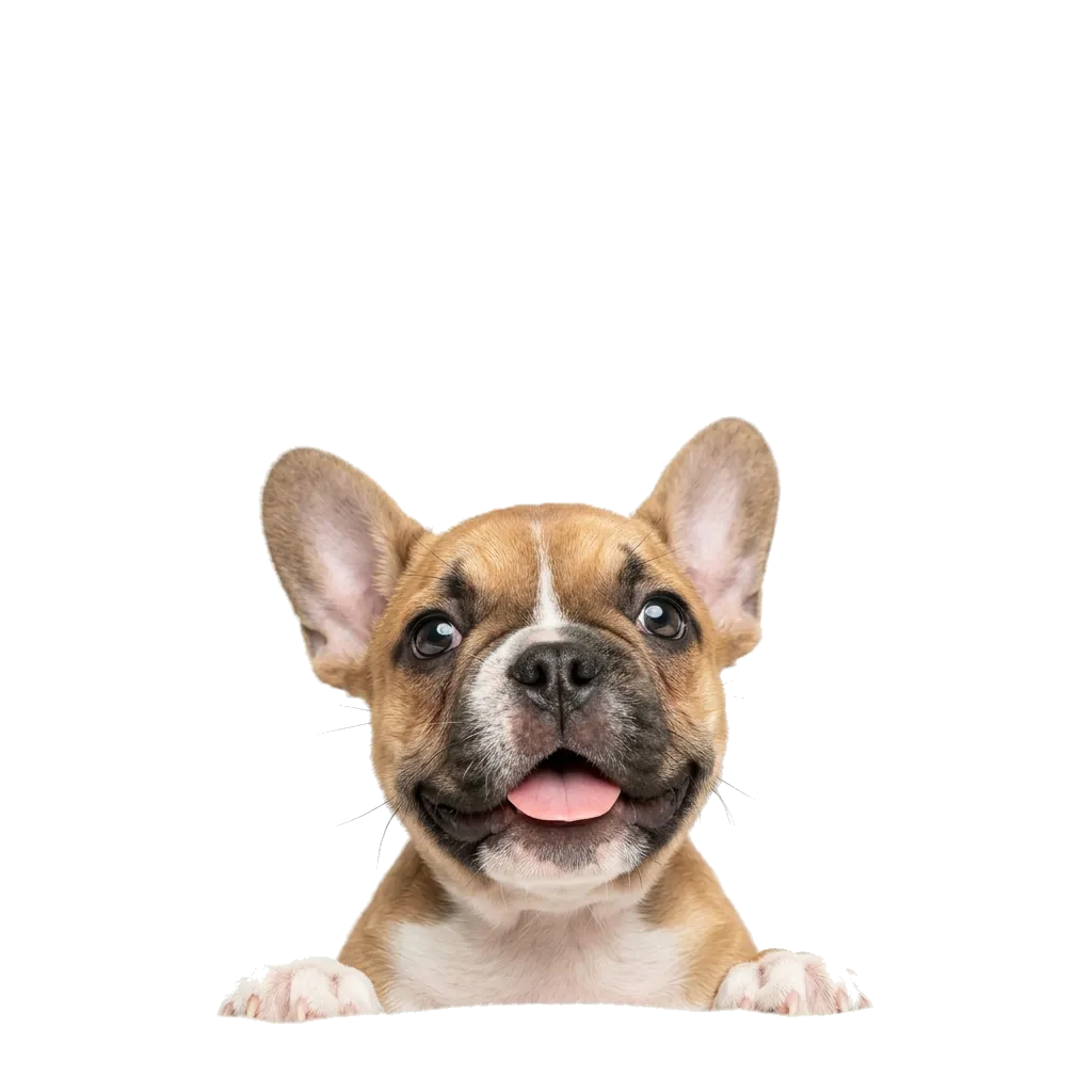 French Bulldog peeking up